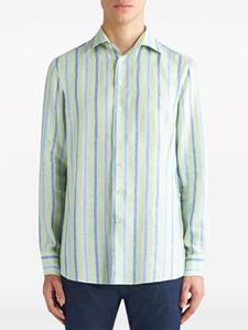 ETRO Pegaso-embroidered striped shirt - Groen