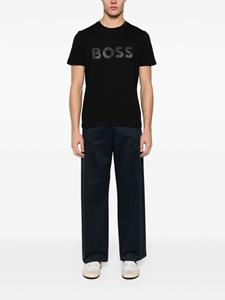 BOSS logo-print cotton T-shirt - Zwart