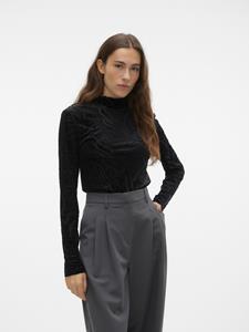 Vero Moda Sini Ls High Neck Top Black ZWART 