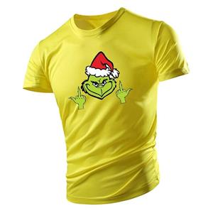 Baobaofusi Kerstmuts print herenmode casual Fun T-shirt tops Vier seizoenen sportkleding heren ronde hals korte mouw ademend T-shirt