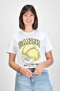 Ganni t-shirt T3768 wit