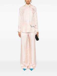 Lanvin silk wide-leg trousers - Roze