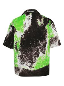 44 LABEL GROUP Corrosive abstract-print cotton shirt - Zwart