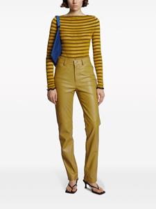 Proenza Schouler White Label tapered-leg leather trousers - Groen