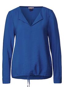 STREET ONE Blusenshirt Solid Splitneck blouse w tie d, fresh intense gentle blue