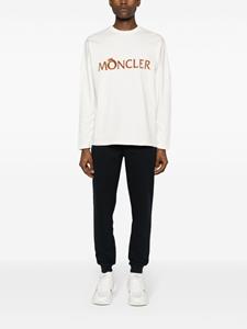Moncler logo-print long-sleeve cotton T-shirt - Beige