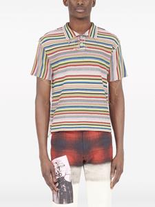 Maison Margiela striped knitted polo shirt - Rood