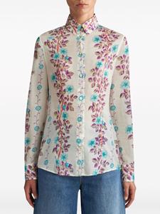 ETRO floral-print cotton shirt - Wit
