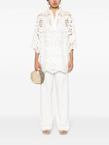 ZIMMERMANN floral-embroidered blouse - Wit