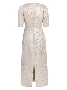 Markarian Gladys swirl-brocade sheath dress - Beige