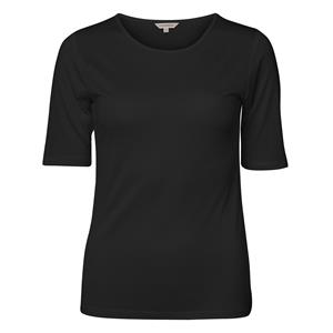 Lady Avenue Silk Jersey T-shirt, Kleur: Zwart