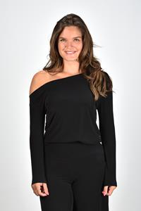 Norma Kamali top Long Sleeve Drop Shoulder KK3296PL343001 zwart