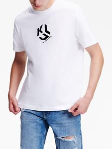 Karl Lagerfeld Jeans T-shirt van biologisch katoen met logoprint - Wit