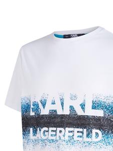Karl Lagerfeld T-shirt van biologisch katoen met logoprint - Wit