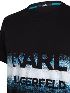 Karl Lagerfeld Katoenen T-shirt met logoprint en kleurverloop - Zwart