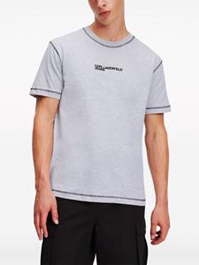 Karl Lagerfeld Jeans T-shirt van biologisch katoen met geborduurd logo - Grijs