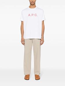 A.P.C. logo-print cotton T-shirt - Wit