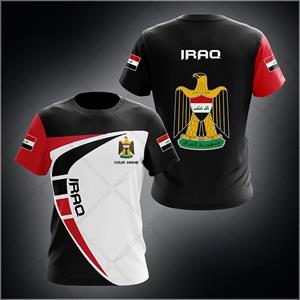 Xuhaijian02 Aangepaste Naam Irak Embleem Grafische Tees Zomer Casual Trui Herenmode Losse T-shirts Jongen Oversized Korte Mouwen Tops 6XL