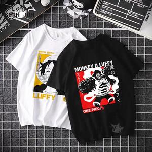 New Young EEN STUK Luffy Zoro Heren Tshirt Harajuku Cool Zwart T-shirt met korte mouw Japanse Anime Zomer T-Shirt Streetwear Top