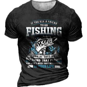 Nihao Zomer Nieuwste Outdoor Vissen Shirt 3D Geprinte Vissen T-shirt voor mannen Korte Mouw Casual Fish Tops Tees