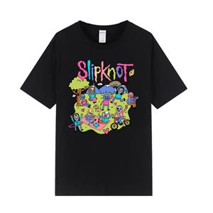 TENJINGE Trendy Trendy Nieuwe Unisex Slipkot Patroon Gedrukt Puur Katoen T-shirt Hip Hop Street Sport Jogging Comfortabele Hot Selling T-shirt Top