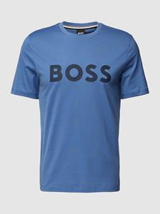 Boss T-shirt met labelprint, model 'Tiburt'