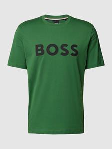Boss T-shirt met labelprint, model 'Tiburt'