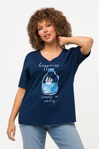 Ulla Popken Rundhalsshirt T-Shirt Oversized Rundhals Halbarm Biobaumwolle
