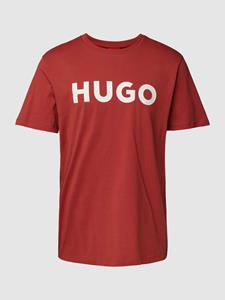 HUGO Regular fit T-shirt met motiefprint en logoprint