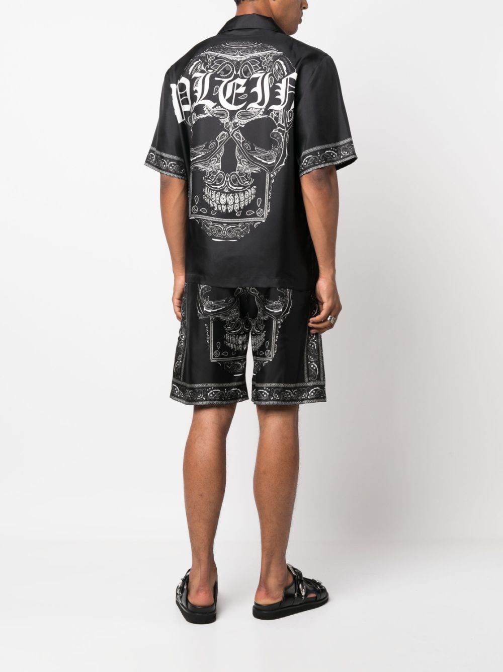 Philipp Plein Overhemd met doodskopprint - Zwart