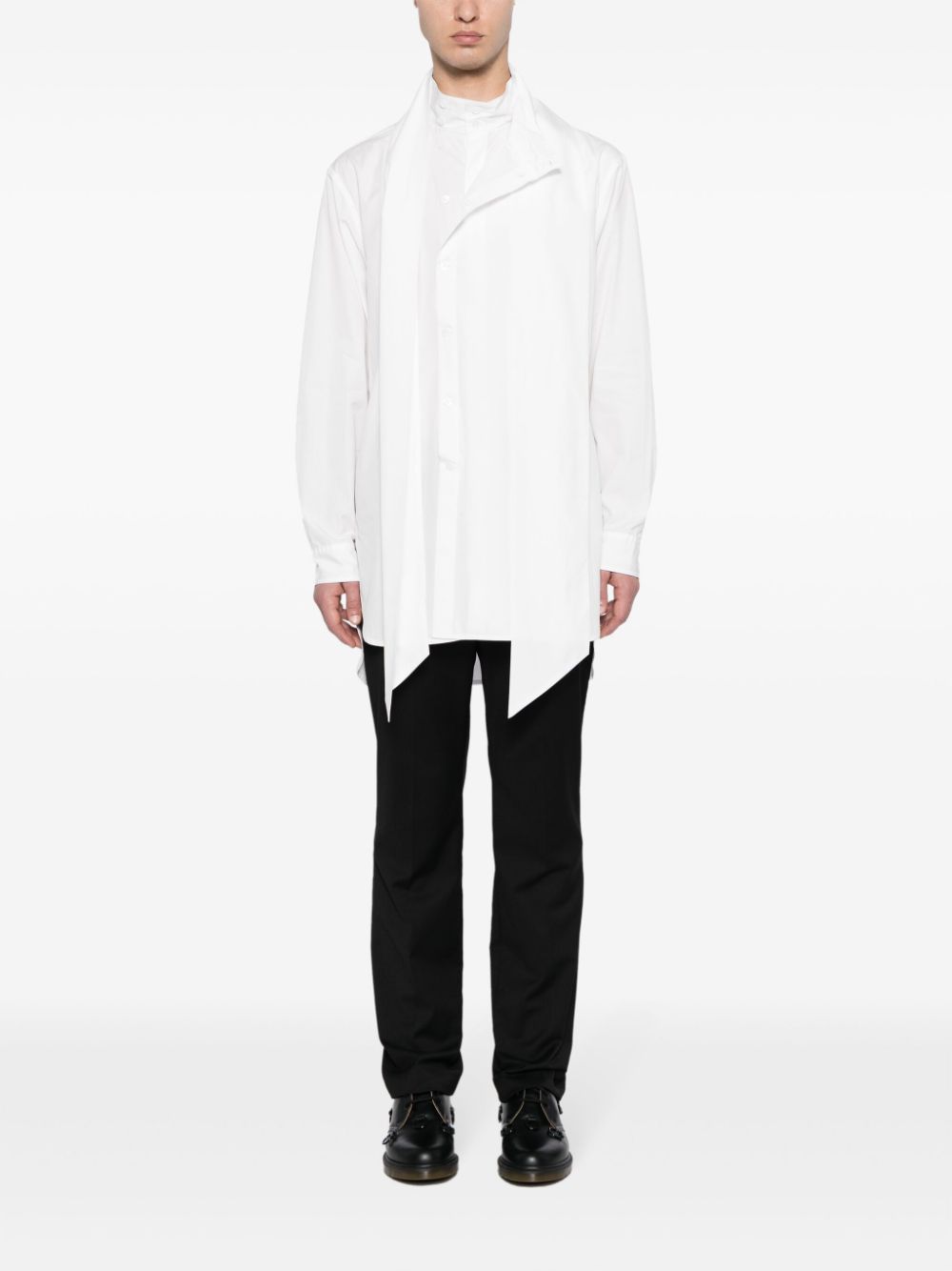 Yohji Yamamoto Overhemd met bandkraag - Wit