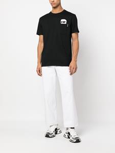 Karl Lagerfeld T-shirt met borstzak - Zwart