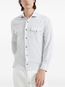 Brunello Cucinelli linen-blend long-sleeve shirt - Grijs