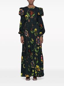 Agua By Agua Bendita Maxi-jurk met Marina print - Zwart