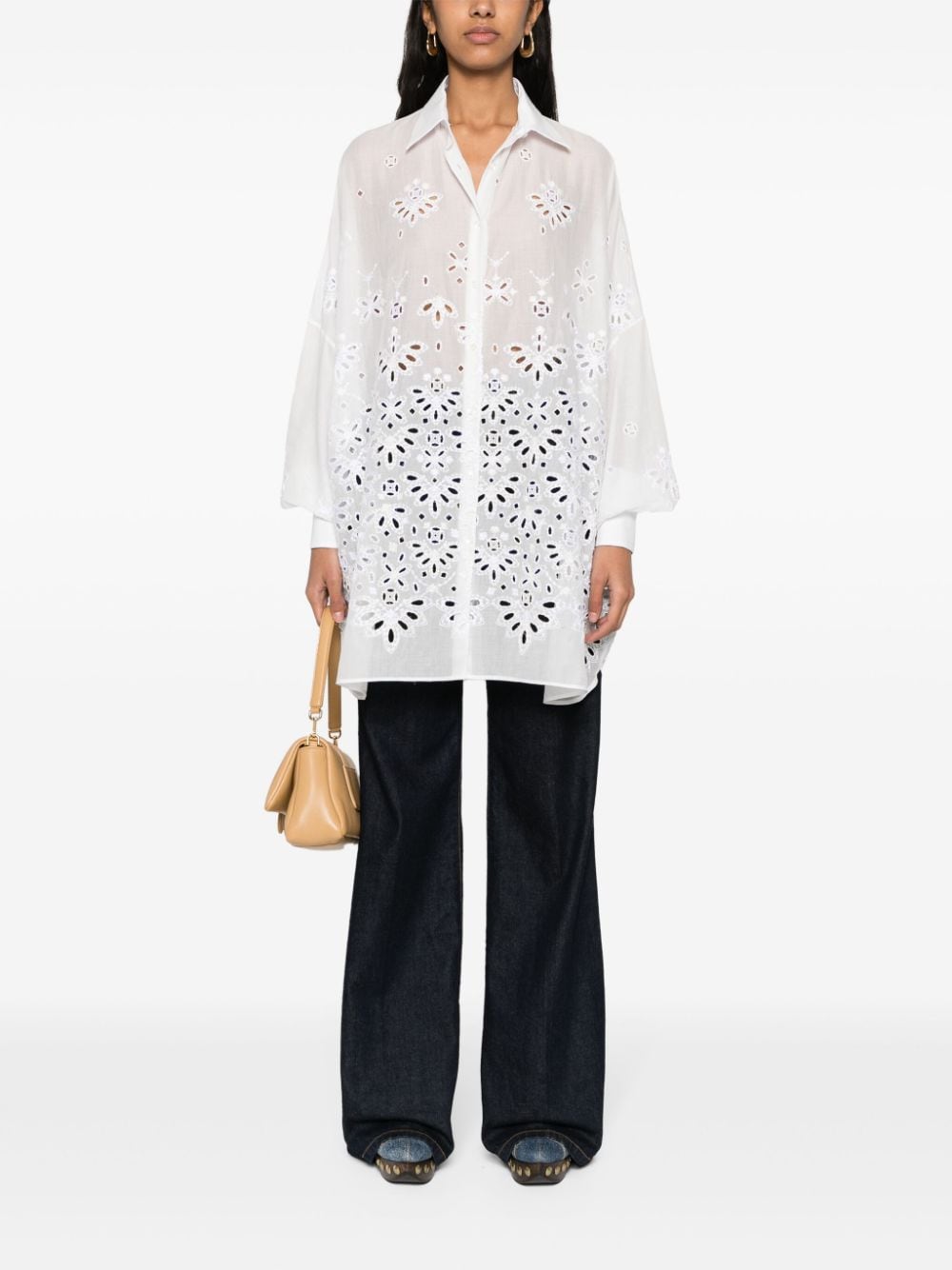 Ermanno Scervino Broderie anglaise blouse - Wit