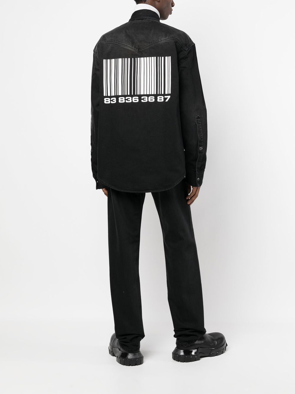 VTMNTS Overhemd met print - Zwart