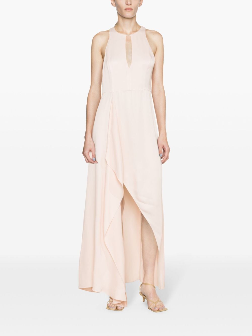 TWINSET Satijnen maxi-jurk met keyhole hals - Roze