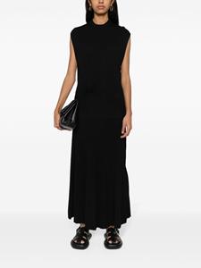 AERON Geribbelde maxi-jurk - Zwart