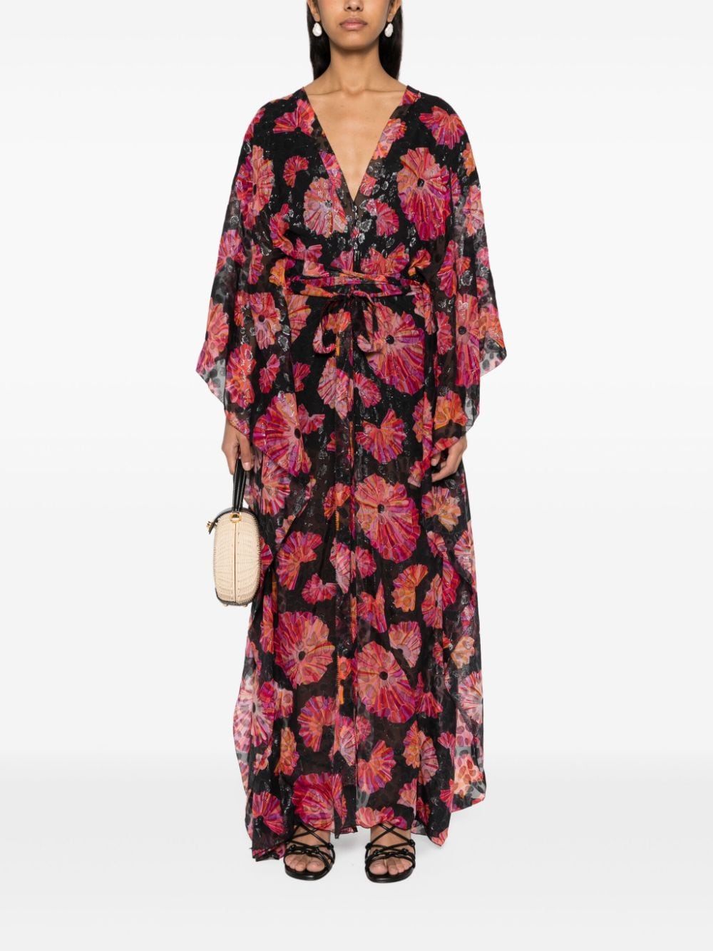 Maria Lucia Hohan Maxi-jurk met bloemenprint - Zwart