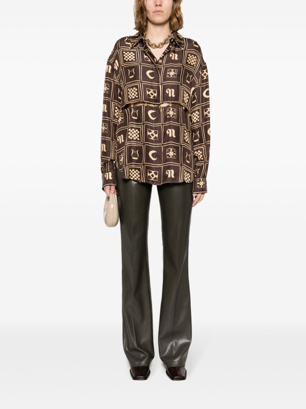 Nanushka Verstelbare blouse met print - Bruin