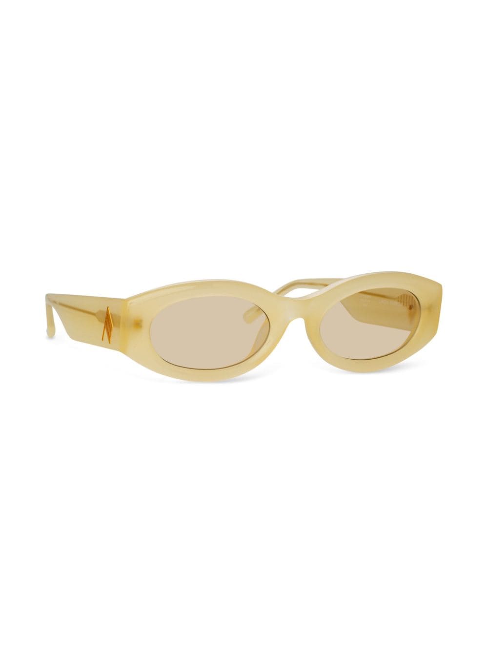 Linda Farrow x The Attico Berta zonnebril met ovalen montuur - Geel
