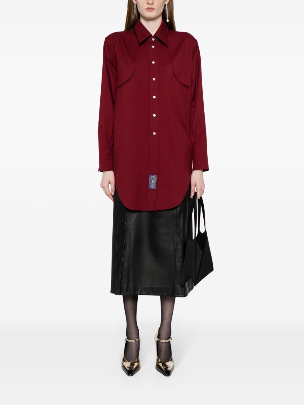 Maison Margiela Pendleton omkeerbare wollen blouse - Rood