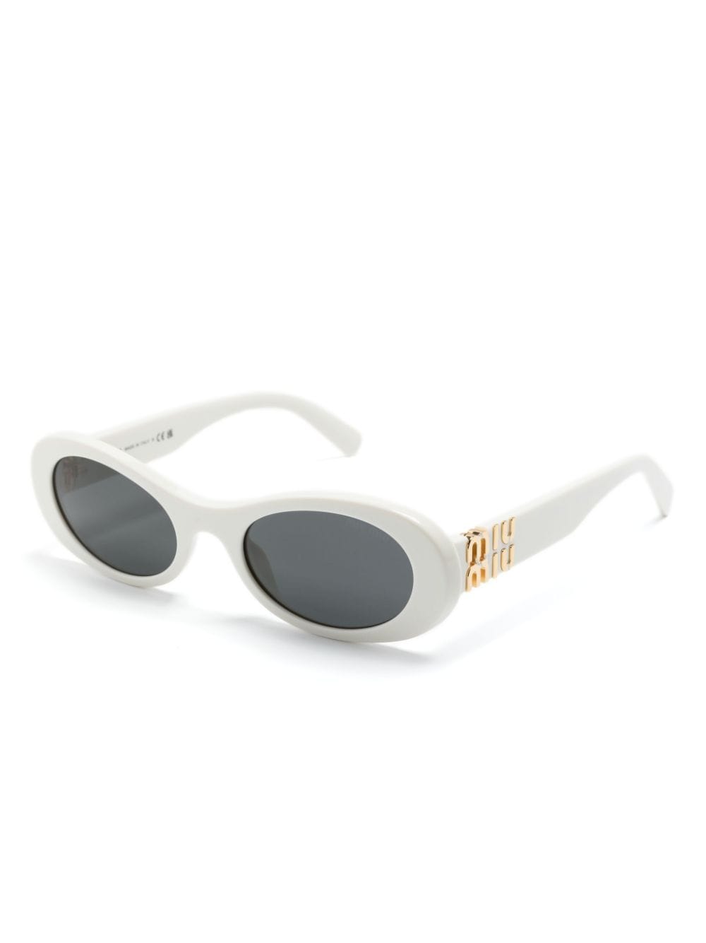 Miu Miu Eyewear Miu Glimpse oval-frame sunglasses - Wit