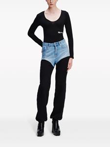 Karl Lagerfeld Jeans panelled organic cotton trousers - Blauw