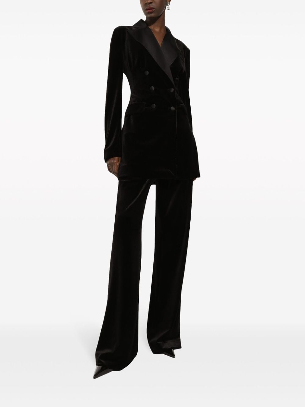 Dolce & Gabbana Fluwelen elastische broek - Zwart