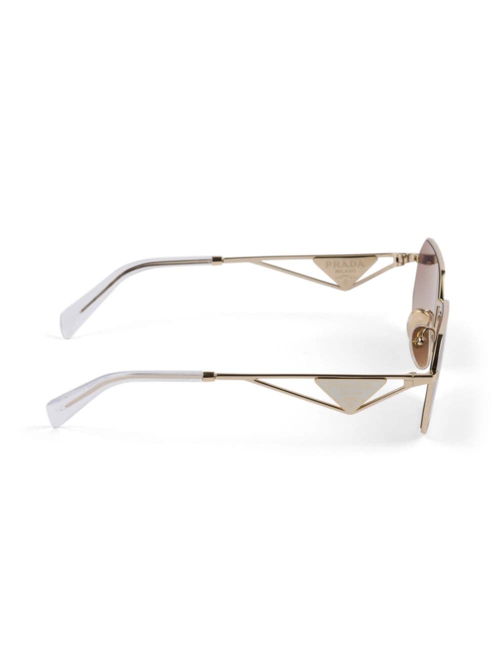 Prada Eyewear Zonnebril met geometrisch montuur en logo - Goud