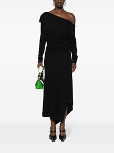Vivienne Westwood Pre-Owned 1990s off-shoulder gedrapeerde jurk - Zwart