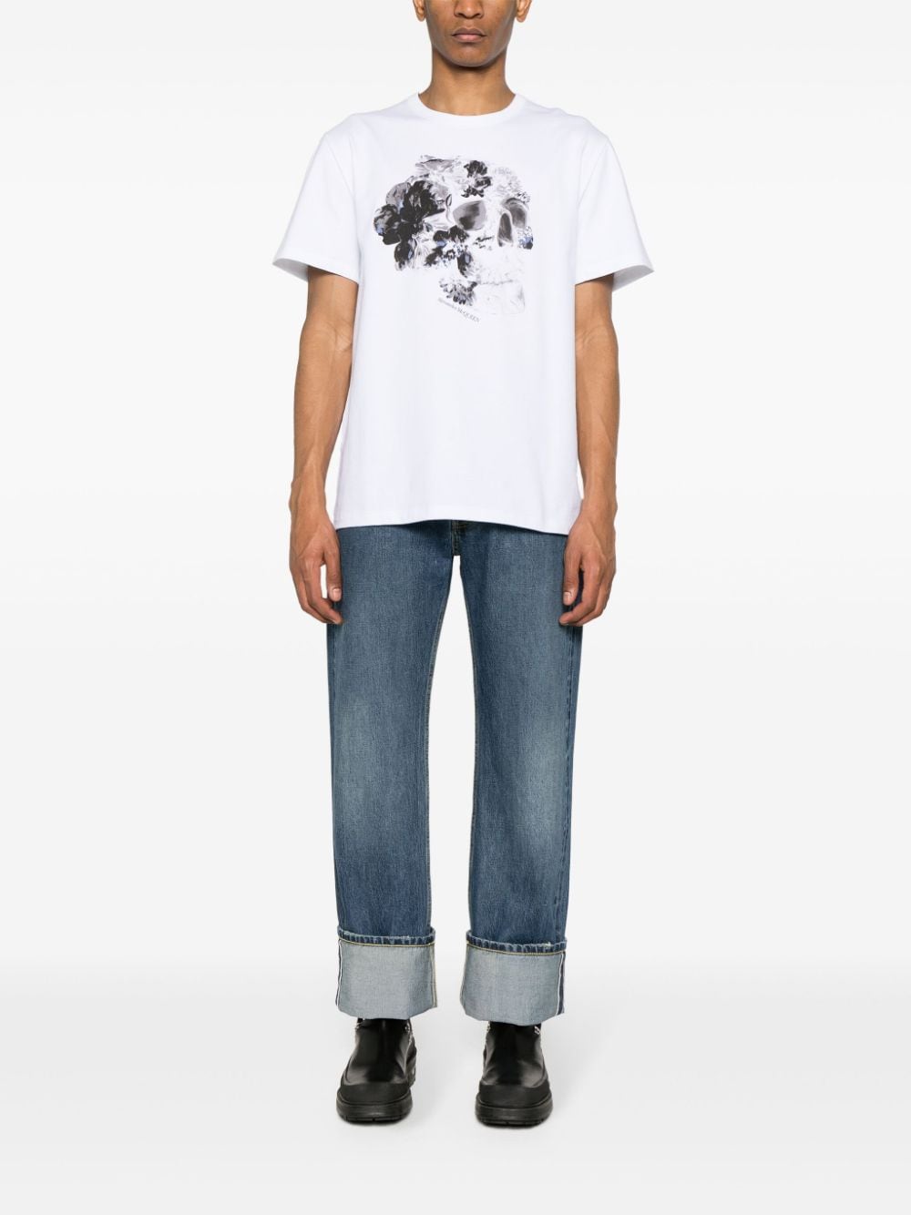 Alexander McQueen Katoenen T-shirt met doodskopprint - Wit