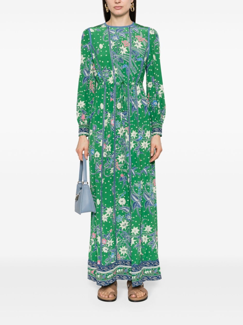 DVF Diane von Furstenberg Oretha floral-print maxi dress - Groen