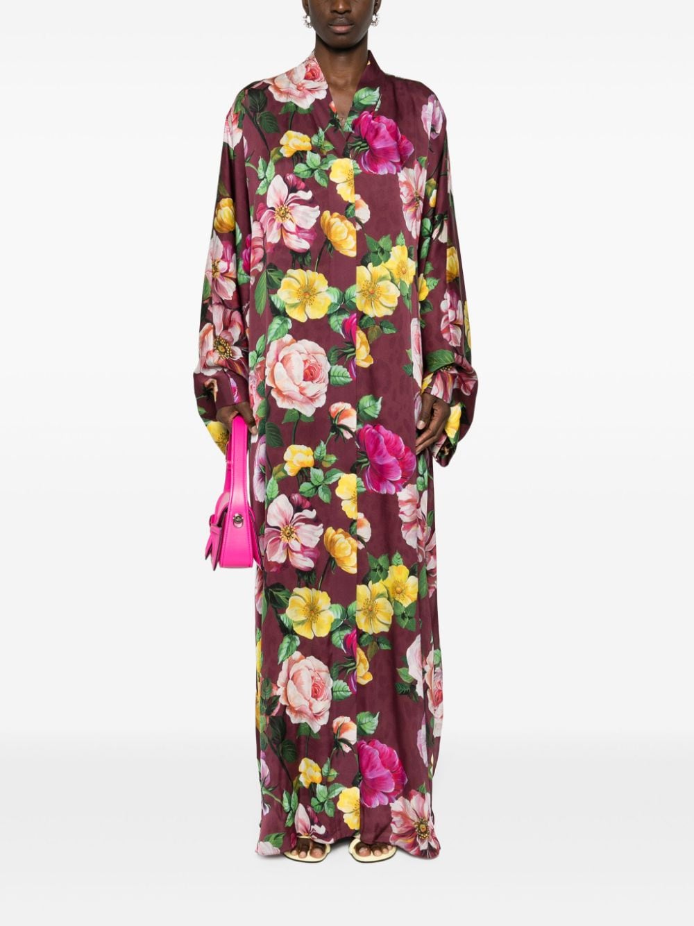 Dolce & Gabbana Maxi-jurk met bloemenprint - Rood
